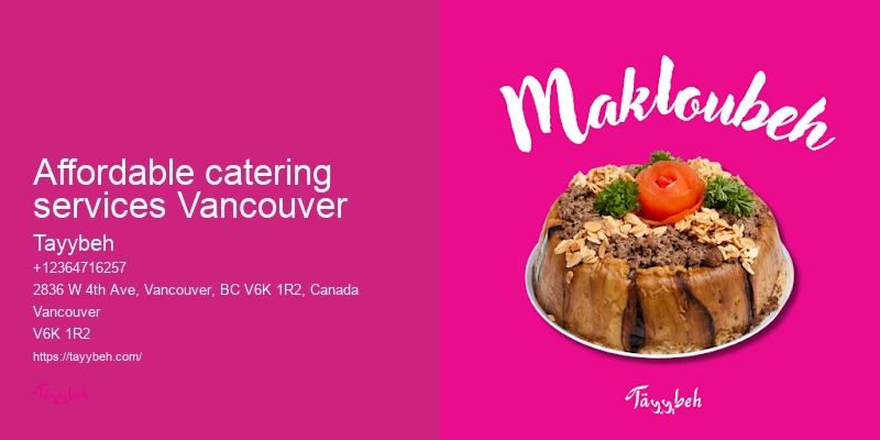 Affordable wedding catering Vancouver