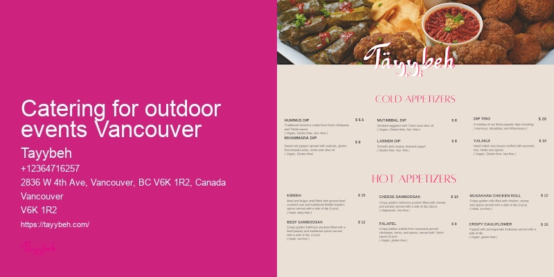 Syrian Cuisine Catering Experts Vancouver