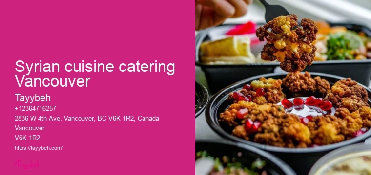 Personalized Catering Menus Vancouver
