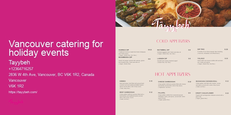 Catering for celebrations Vancouver