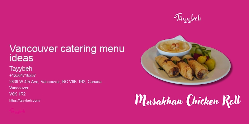Event catering menus Vancouver