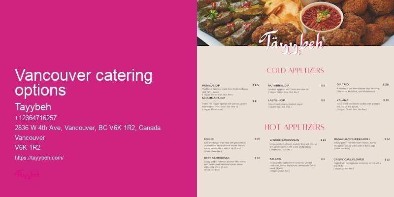 Syrian Plated Meal Packages Vancouver