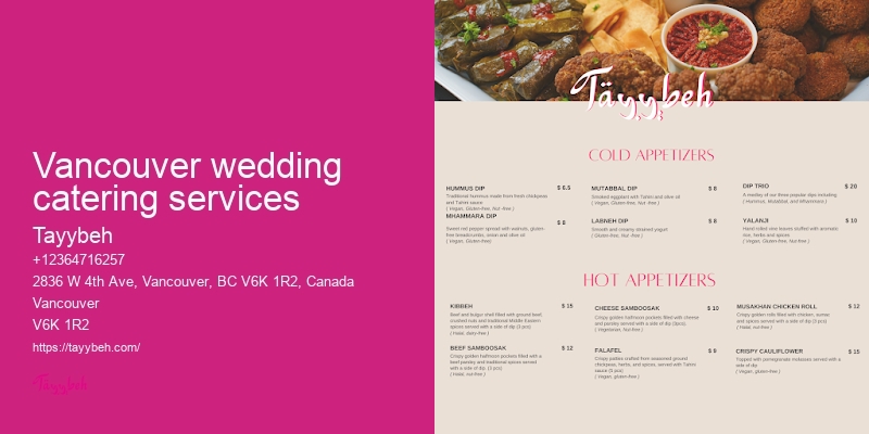 Vancouver catering company specials