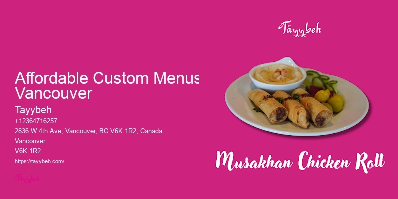 Affordable Custom Menus Vancouver Catering Packages For Events