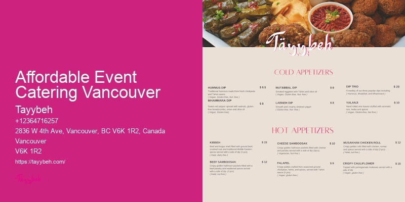 High-End Event Catering Companies Affordable Event Catering Vancouver