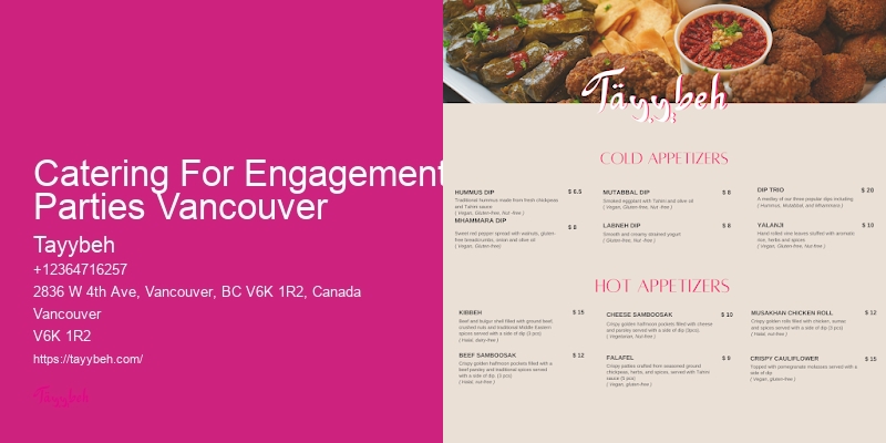 Customizable Wedding Catering Catering For Engagement Parties Vancouver