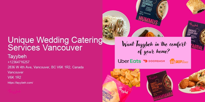 Personalized Event Catering Unique Wedding Catering Services Vancouver