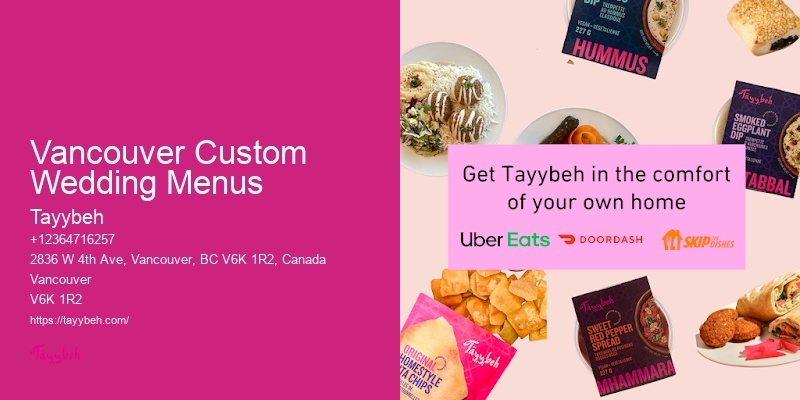 Customized Wedding Catering Vancouver Custom Wedding Menus