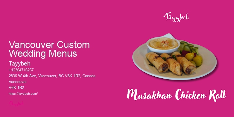Personalized Catering Packages Vancouver Custom Wedding Menus