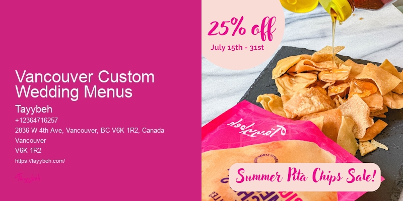 Local Wedding Catering Companies Vancouver Custom Wedding Menus