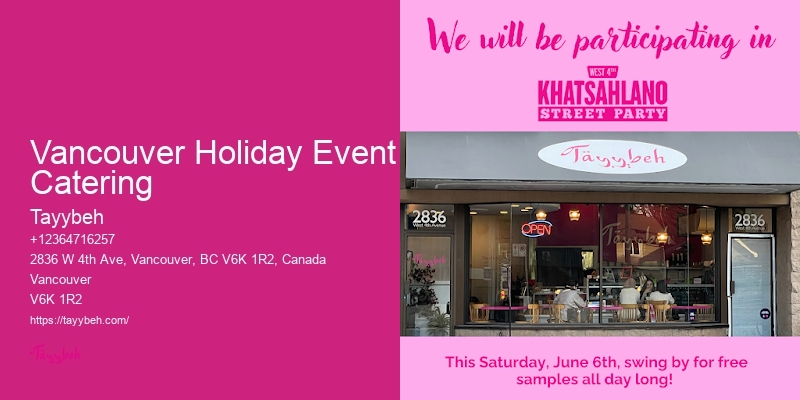 Custom Private Event Catering Vancouver Holiday Event Catering