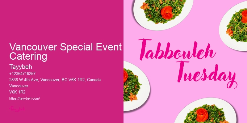 Customized Small Event Catering Vancouver Special Event Catering